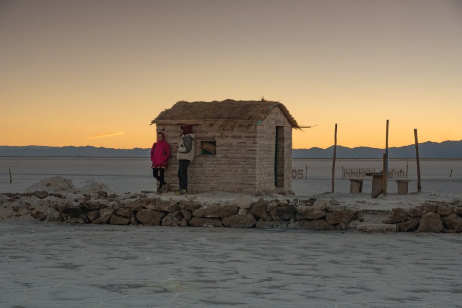 Atardecer en Salinas Grandes, regi&oacute;n Puna, provincia de Jujuy, Argentina